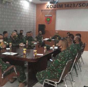 Rapat Evaluasi, Dandim 1423 Soppeng Minta Pertanggungjawaban Kinerja Anggotanya Selama Ramadhan