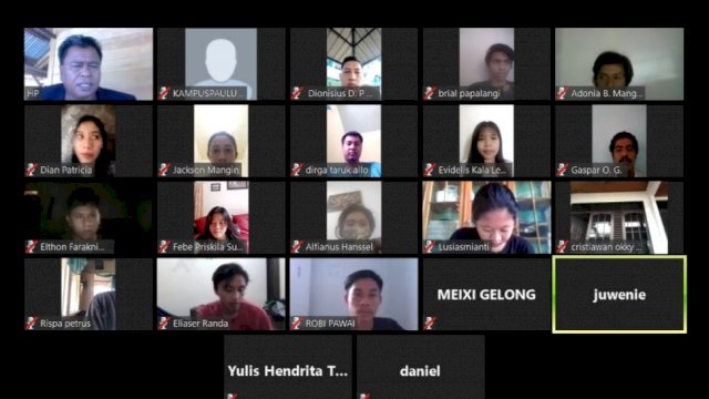 Diskusi Umum secara Virtual yang digelar Mahasiswa UKIP Makassar, Sabtu (20/06/2020).