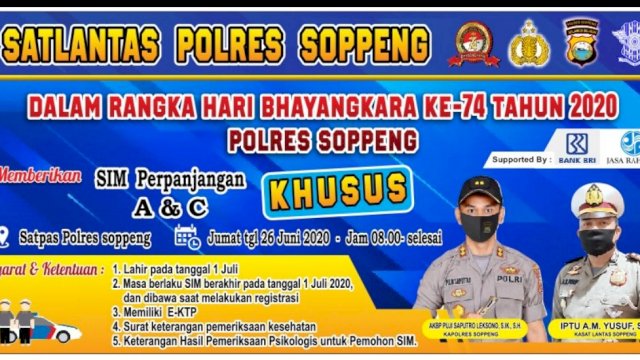 Anda Lahir 1 Juli? Satlantas Polres Soppeng Berikan SIM Khusus