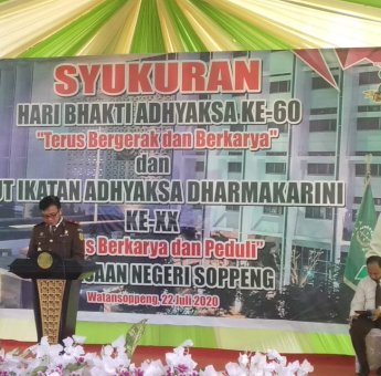 Syukuran Hari Bhakti Adhyaksa di Soppeng, Diwarnai Sejumlah Pemberian Penghargaan