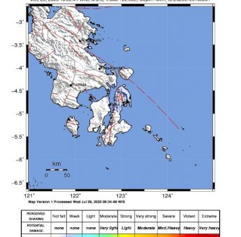 Gempa Berkekuatan 3,7 SR Guncang Kabupaten Muna dan Buton Utara