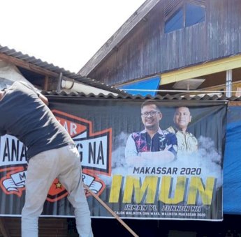 Pilwali Makassar 2020: Laskar Anak Lorongna Makassar Sebar Spanduk Imun di 1.000 Lorong