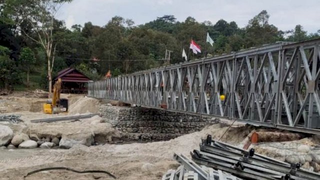 Begini Kondisi Terkini Jembatan Bailey di Masamba yang Terputus Akibat Banjir Bandang, Hitungan Hari Sudah Bisa Dilalui