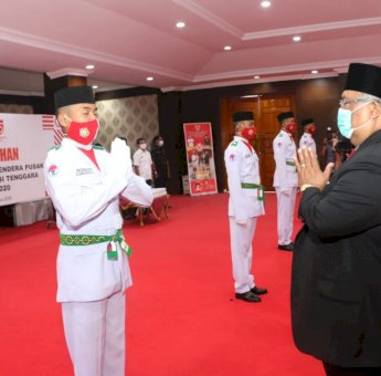 Paskibraka Sultra Dikukuhkan, Siap Kibarkan Merah Putih