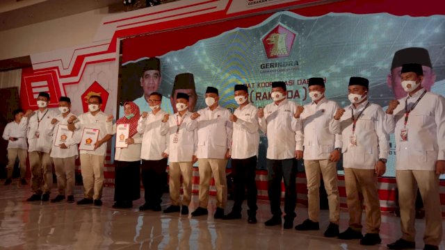 Rapat koordinasi Daerah Partai Gerindra Sultra, Senin (24/08/2020).