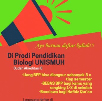 Prodi Pendidikan Biologi Unismuh Siapkan Tiga Jalur Beasiswa Calon Maba