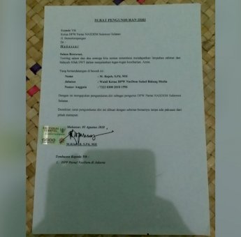 Pilkada Luwu Utara 2020: Menangkan Arsyad Kasmar, Nasdem Cabut KTA M Rajab