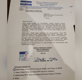 Ketua Demokrat Papua Kembali Aktif, Jabatan Ketua Pelaksana Harian Ditiadakan