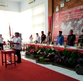 Rayakan HUT Ke-75, PMI Soppeng Lantik 136 Pengurus