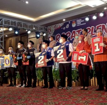 Nomor Urut Calon Wali Kota dan Wakil Wali Kota Makassar: 1 Adama, 2 Appi-Rahman, 3 Dilan, 4 Imun