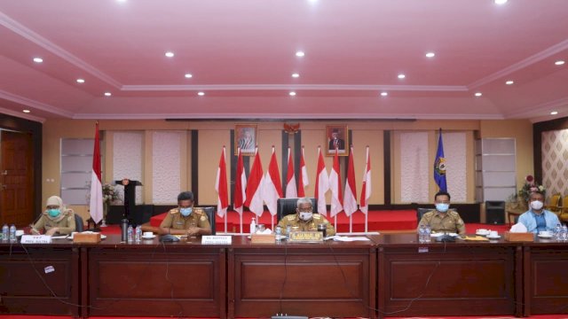 Peluncuran Kemitraan Bupati dan Wali Kota Pesisir Sulawesi Tenggara di Rumah Jabatan Gubernur Sultra, Selasa (29/09/2020).