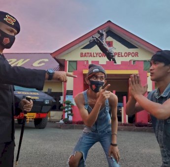 Kolaborasi Brimob Bone dengan Timur Kota Official, Garap Video Clip Patuhi 3M