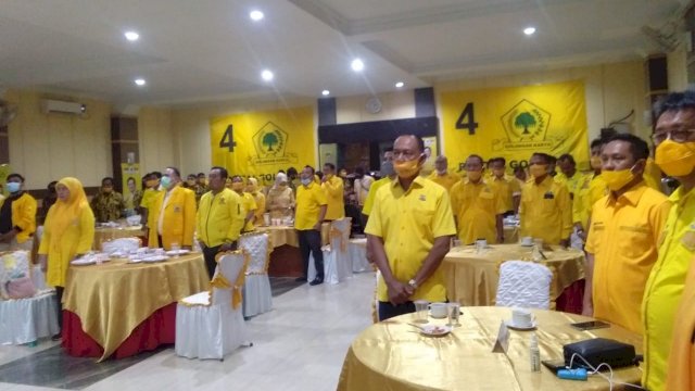 HUT Partai Golkar secara virtual di Hotel Grand Kartika Kota Parepare, pada Sabtu Malam. (24/10/2020).