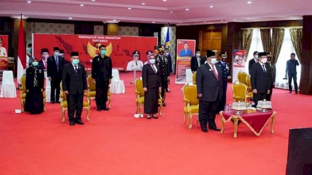 Gubernur Sultra Ikuti Upacara Hari Kesaktian Pancasila Secara Virtual