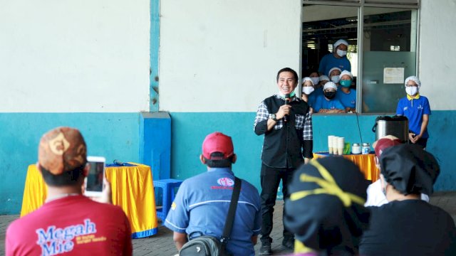 Pilwali Makassar 2020. Silaturrahmi Bersama Pekerja PT Megahputra Sejahtera, Deng Ical: Politik Harus Diisi Orang Baik
