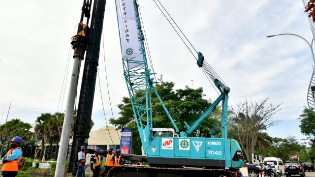 Ground Breaking Paket Pekerjaan Konstruksi Pedesterian Trotoar Metro Tanjung Bunga, Sabtu (24/10/2020).