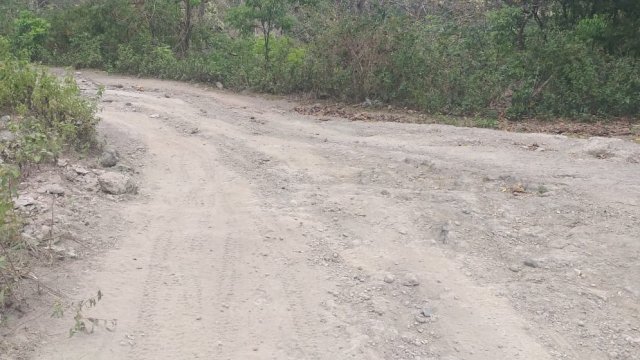 Kondisi Jalan menuju Desa Batu Putih, Kecamatan Tellu Limpoe, Kabupaten Bone.