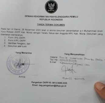 Diduga Langgar Kode Etik, KPU dan Bawaslu Muna Dilaporkan ke DKPP