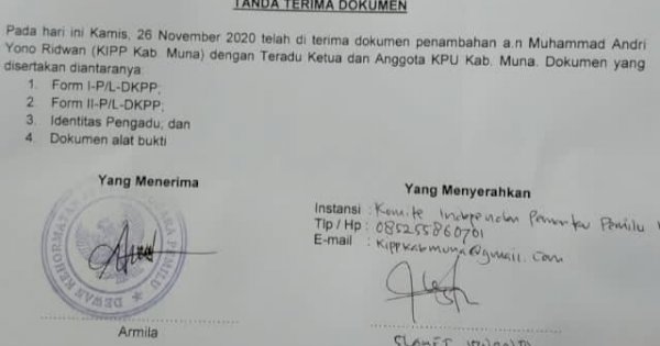 Diduga Langgar Kode Etik, KPU dan Bawaslu Muna Dilaporkan ke DKPP