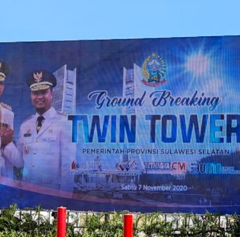 Nurdin Abdullah dan Forkopimda Sulsel Groundbreaking Gedung Twin Tower