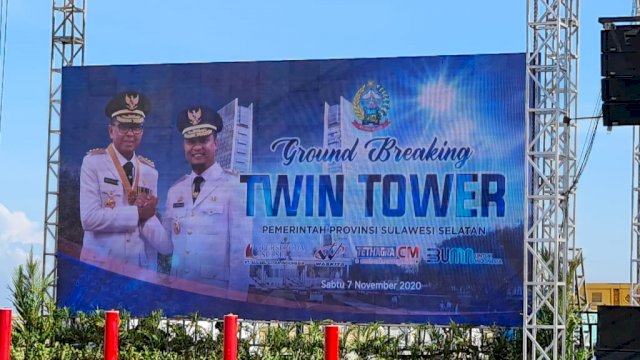 Nurdin Abdullah dan Forkopimda Sulsel Groundbreaking Gedung Twin Tower