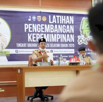 Wagub Andi Sudirman Bahas Kepemimpinan di Hadapan Anggota Pramuka Sulsel