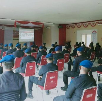 Batalyon C Pelopor Brimobda Sulsel Gelar Live Streaming Upacara HUT ke-75 Korps Brimob Polri