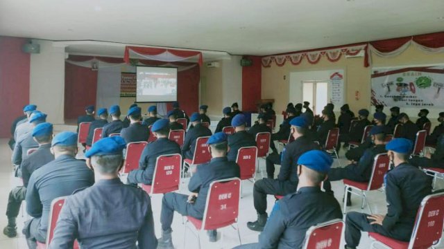 Batalyon C Pelopor Brimobda Sulsel Gelar Live Streaming Upacara HUT ke-75 Korps Brimob Polri