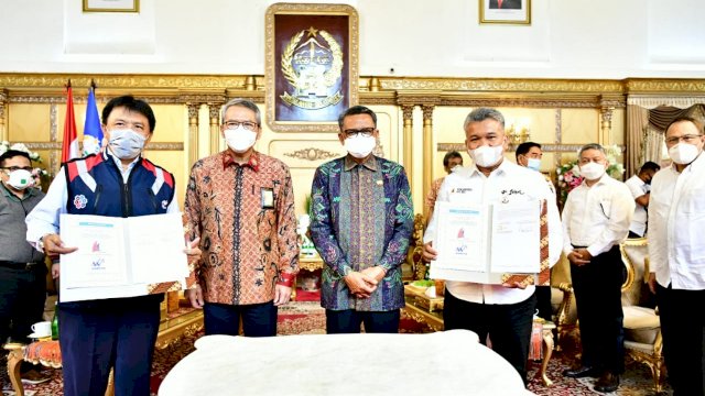 Penandatanganan MoU Perseroda Sulsel dan PT. Waskita, Gedung Menara Kembar Segera Dibangun di CPI Makassar