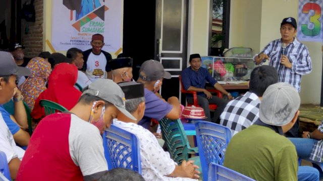 Calon Wali Kota Makassar nomor urut 3, Syamsu Rizal berkampanye di Jalan Timbuseng, Kelurahan Barombong, Kecamatan Barombong, Sabtu (14/11/2020)