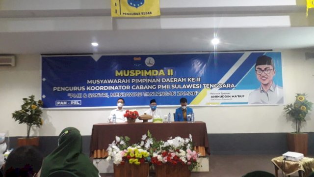 Acara Pembukaan MUSPIMDA II PKC PMII Sultra, Jum'at (04/12/2020). Foto: Akbar Tanjung)