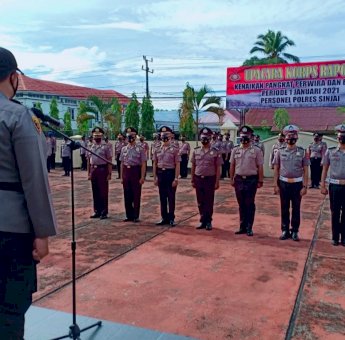 Awal 2021, 57 Anggota Polres Sinjai Naik Pangkat