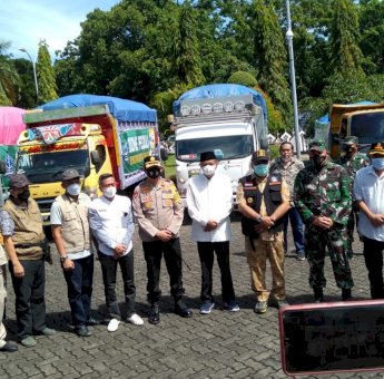 Bupati Bone Fashar Padjalangi Pimpin 107 Mobil Muat Bantuan Korban Gempa Sulbar