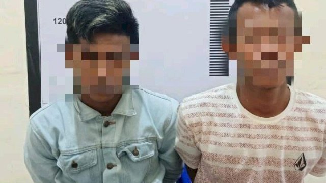 Polsek Wara, Kota Palopo, meringkus dua pemuda berinisial DA (21) dan RR (21) di Jl Merdeka, Kecamatan Wara, Selasa (2/2/2021).