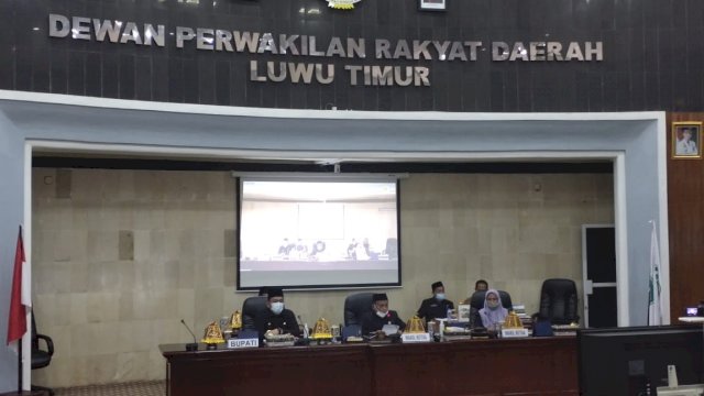 DPRD Luwu Timur Rapat Paripurna Pemberhentian Bupata Irwan Bachri Syam, Senin (15/2/2021).