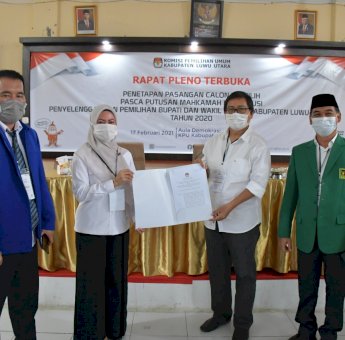 Tok..!! KPU Lutra Ketuk Palu Tetapkan Indah-Suaib Calon Terpilih