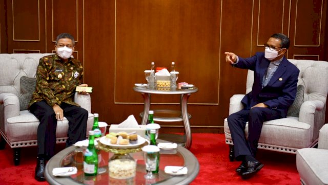 Wali Kota Parepare Taufan Pawe, menemui Gubernur Sulsel Prof. Nurdin Abdullah, Rabu (18/02/2021).