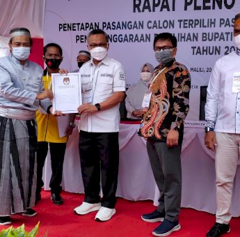 Resmi, KPU Tetapkan Husler-Budiman Pemenang Pilkada Luwu Timur