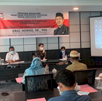 Sosialisasi Perda, Legislator Makassar Eric Horas Tekankan Pentingnya Pengelolaan Lingkungan Hidup