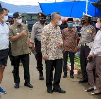 Turun ke Pasar, Wabup Budiman Pastikan Prokes Covid-19 Tetap Displin