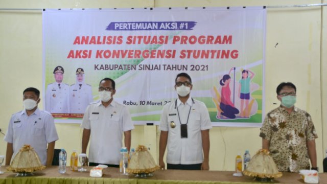 Pertemuan Aksi I Analisis Situasi Program Aksi Konvergensi Stunting, di Aula Pertemuan Hotel Rofina Kabupaten Sinjai, Rabu (10/03/2021).