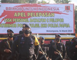 Dilepas Dandim Bone, 1 SSK Personel Batalyon C Pelopor Siap Bertugas ke Papua