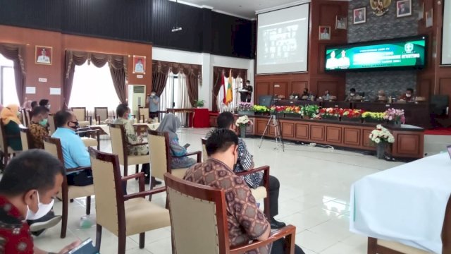 Rembuk Stunting Program Aksi Konvergensi Stunting, di Ruang Pola Kantor Bupati Sinjai, Kamis (25/03/2021).