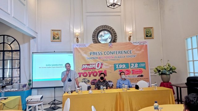 Toyota Kalla Palopo Menggelar Jumpa Pers di Icon Coffe, Jl Jenderal Sudirman, Kota Palopo, Kamis (18/3/2021).