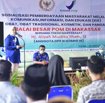 Pandemi Covid19, Aliyah Mustika Bersam BBPOM Edukasi Warga Cerdas Memilih Produk Obat dan Makanan Kemasan