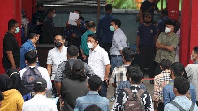 Komisi D DPRD Kota Makassar, meninjau Proses Rekrutment Tenaga Kontrak Petugas Pemadam Kebakaran Kota Makassar, Selasa (23/02/2021).