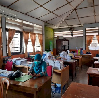 Diikuti 446 Siswa Secara Daring, Hari Pertama Ujian Sekolah di SMKN 1 Palopo Berjalan Lancar
