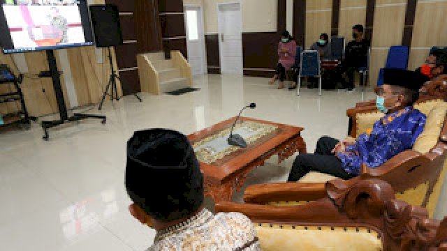 Judas Amir, MH., mengikuti silaturahmi Menteri Koordinator Bidang Politik Hukum dan Keamanan (Menko Polhukam) RI Mahfud MD secara virtual, Jumat (23/4/2021) 