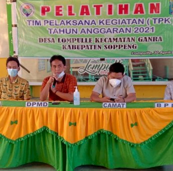 Pelatihan Tim Pelaksana Kegiatan, Kadis PMD Soppeng: Papan Kegiatan Wajib Terpasang