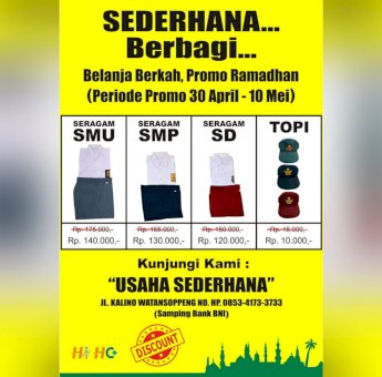 Berkah Ramadhan, Usaha Sederhana Discount Seragam Sekolah